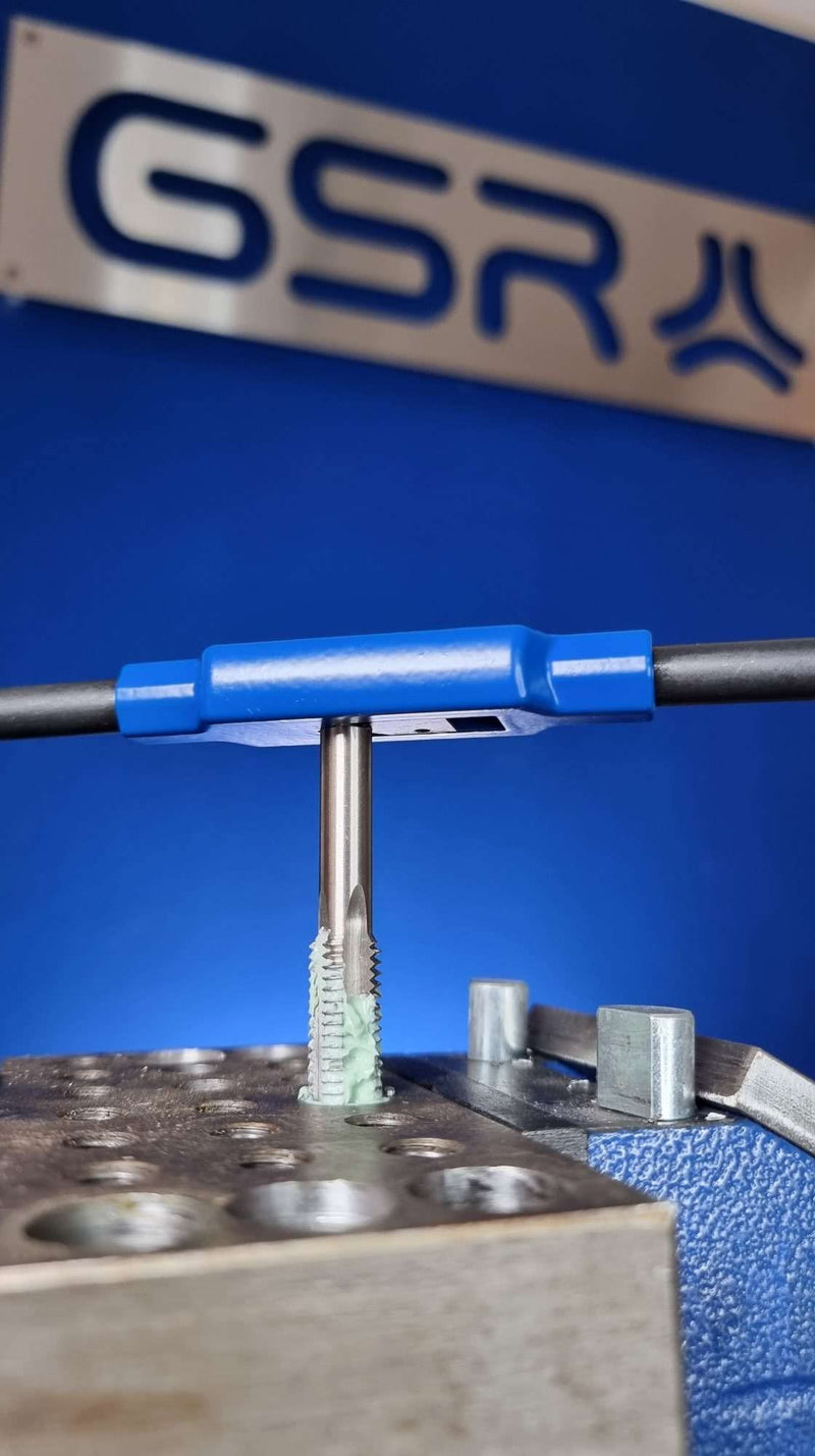 GSR Steel Tap Wrench with Center Eye | Size 2 (M4-M12) | Adjustable Tap Holder with Square Shank | Stainless Steel | Burnished Handles | Hand Tap Tool Holder ‎Nr. 2 | M4- M12 | BSW 5/32-1/2 | BSP G1/8
