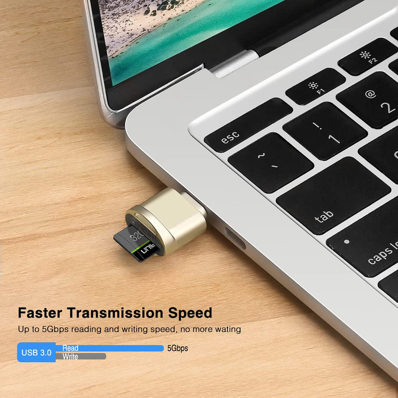 Type C Micro SD/TF Card Reader with Keychain, Leizhan USB C to Micro SD SDHC SDXC OTG Memory Reader, Type C Card Reader Adapter Compatible for Mac Windows Lixus Samsung Galaxy Note 20 S20 silver
