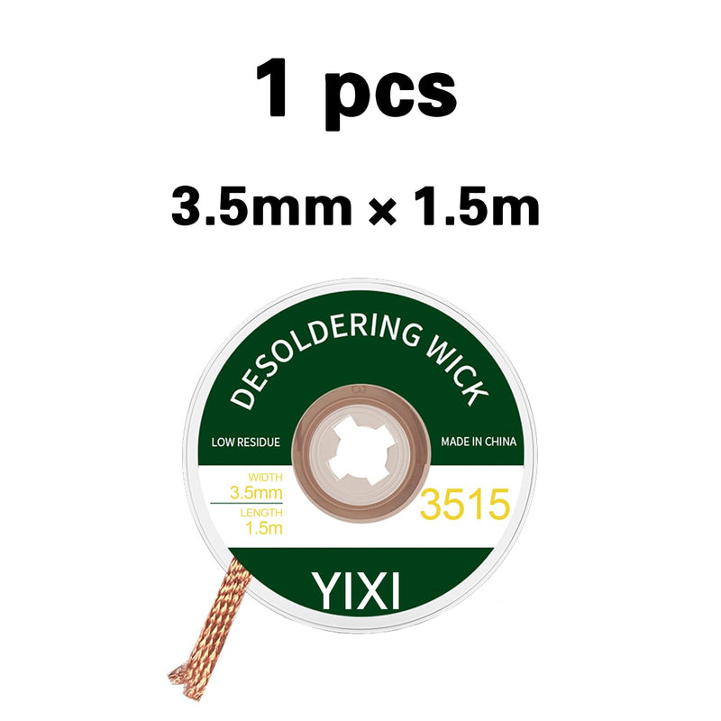 1 x 3.5 mm x 1.5 m Desoldering Wire, Soldering Accessories, No-Clean Solder Desoldering Braid, Solder Wick Solder Braid, Solder Braid, Solder Accessories, Wicks Strands for Desoldering, Solder Wick 3.5mm*1.5m
