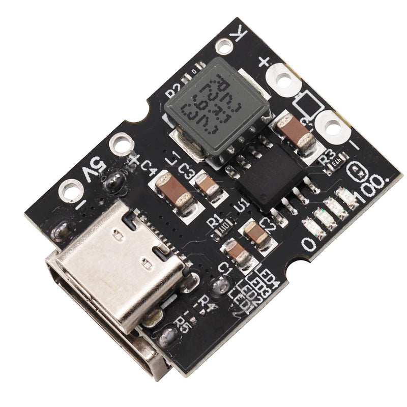 Heevhas 5V 2A Type-C USB Boost Step-Up Power Supply Module High Precision Lithium Battery Charging Protection Converter Boost Integrated Discharge Module (Pack of 3)