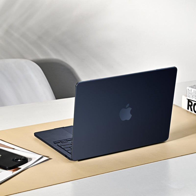 EooCoo [Ultra Thin Armor] Compatible with MacBook Air 15 inch Case 2024 2023 M3 M2 A3114 A2941, [100% Match Midnight][Anti-Fingerprint] Matte Protective Hard Shell&Keyboard Skin, Midnight Clear