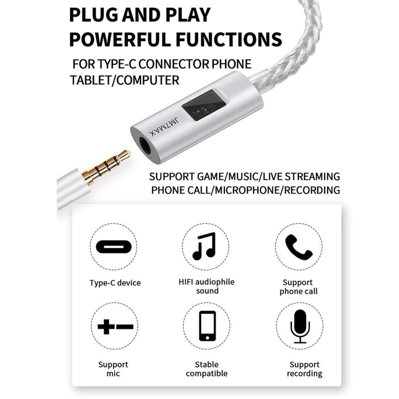 [AUSTRALIA] - JCALLY JM7 MAX USB-C to 3.5mm Headphone DAC Amplifier CX31993 + SGM8262, Type-C to 3.5mm Digital Audio Decoding for iPhone, Samsung Galaxy, iPad & Android Phone 