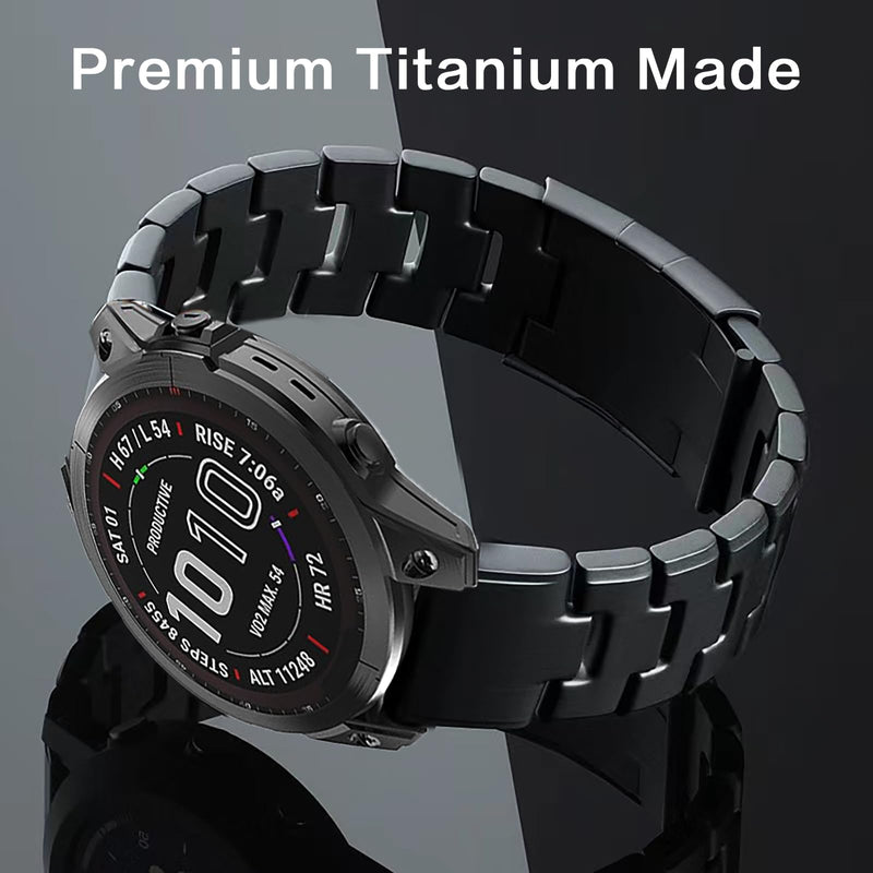 26mm Titanium Metal Quick Release WatchBand Compatible for Fenix 8 51mm/Enduro 3 51mm/Fenix 6X Pro/7X Pro/5X Plus,22mm Band for Fenix 8 47mm/E 47mm/Fenix 6 Pro/7/5 Plus/EPIX 2/Forerunner 965 26mm