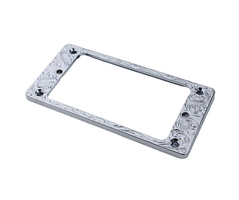 Guyker Metal Flat Humbucker Cover, Pickup Mounting Ring Set - Bridge Neck Pickups Frame Replacement Part for Electric Guitar or Precision Bass(2PCS, PR008 Chrome) PR008, chrome