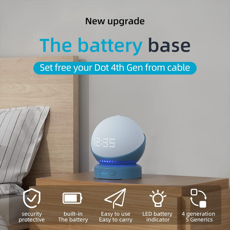 Battery Base for Echo d0t 5th Generation Portable Echo D0t 4th Generation and Homepod Mini Battery Stand Accessories (Blue) Blue