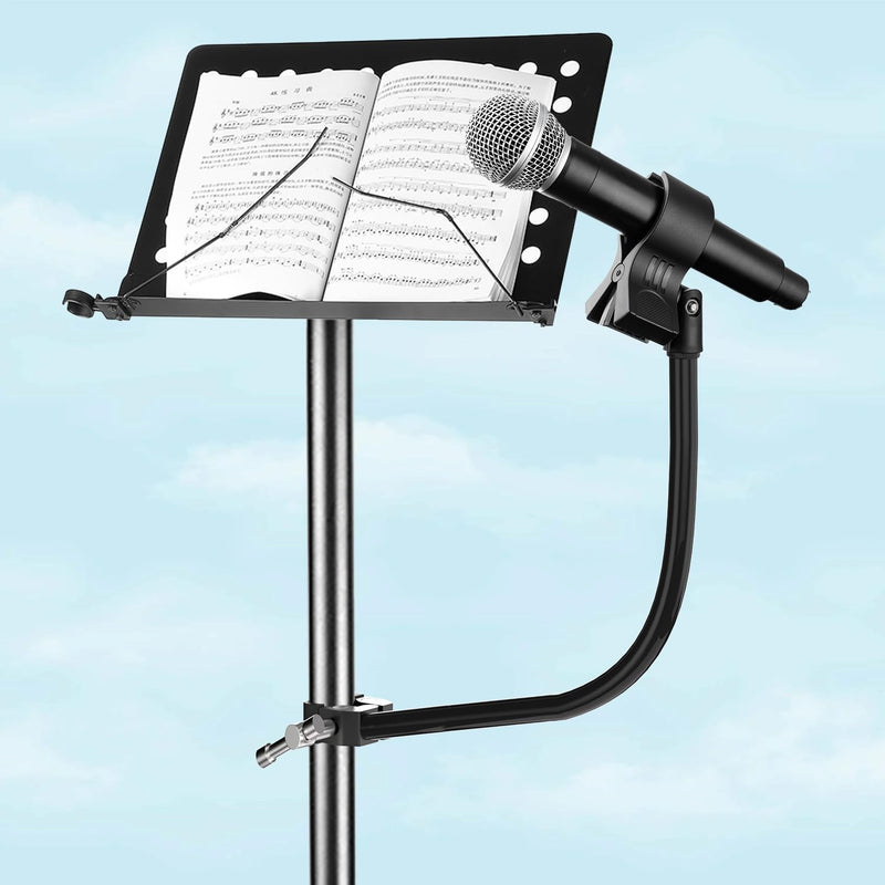 Gooseneck Microphone Stand,19.69" Flexible Adjustable Arm Super Crab Clamp Mic Clip 3/8"-16 to 5/8"-27 Adapter Mount,Compatible with Shure/Fifine / AT2020 / Pyle/Blue Snowball/Razer Gooseneck Microphone Stand