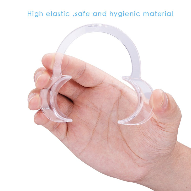 Vicloon Cheek Holder Mouth Angle Holder for Mouth Opener Challenge, 10 Pieces Dental C-Shape Mouth Opener for Teeth Whitening (Transparent) Transparent