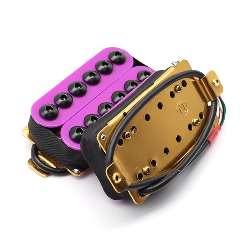 High Output Invader style Guitar Humbucker Pickups Ceramic Magnet Neck and Bridge Pickups For Electric Guitar Parts (Purple) Purple