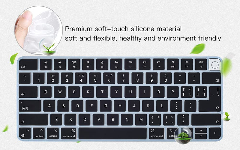 Ultra Thin Keyboard Cover for 2021 Newest Apple iMac 24 Inch Magic Keyboard with Touch ID A2449 Keyboard Cover Skin, 2021 iMac 24 Inch M1 Chip Magic Keyobard A2450 Keyboard Skin Accessories, Black