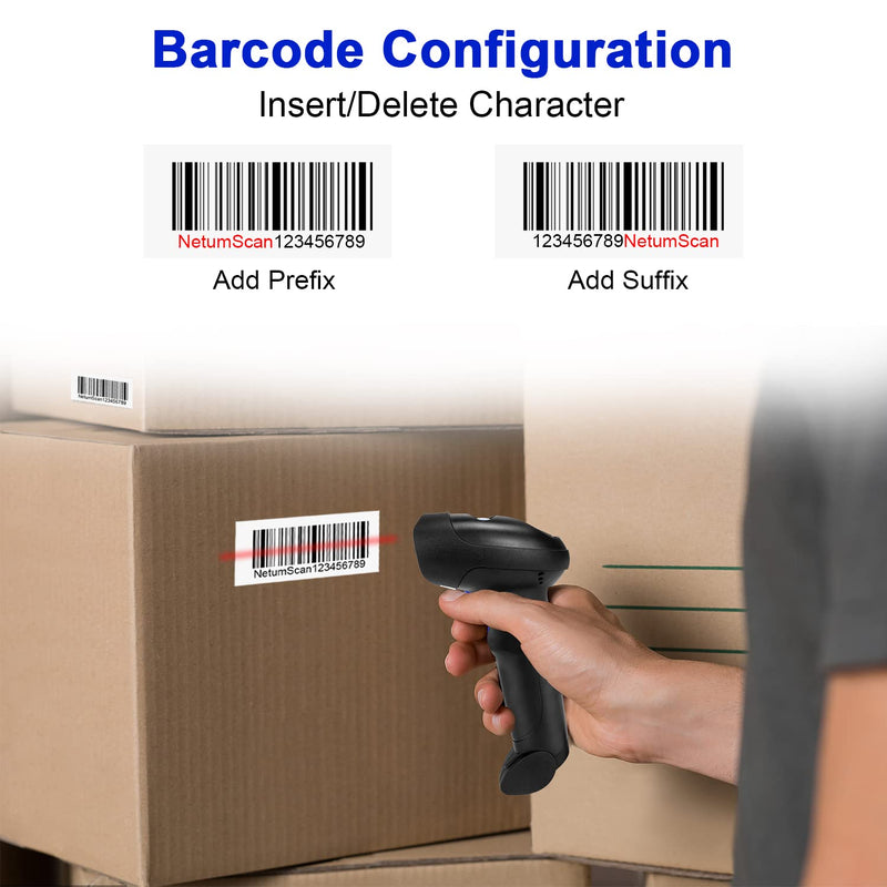 [AUSTRALIA] - NetumScan Wireless Barcode Scanner with Stand, 2-in-1 Automatic USB Cordless 1D Barcode Reader Handheld CCD Bar Code Scanner with Stand for Store, Supermarket, Warehouse 2.4G Wireless 