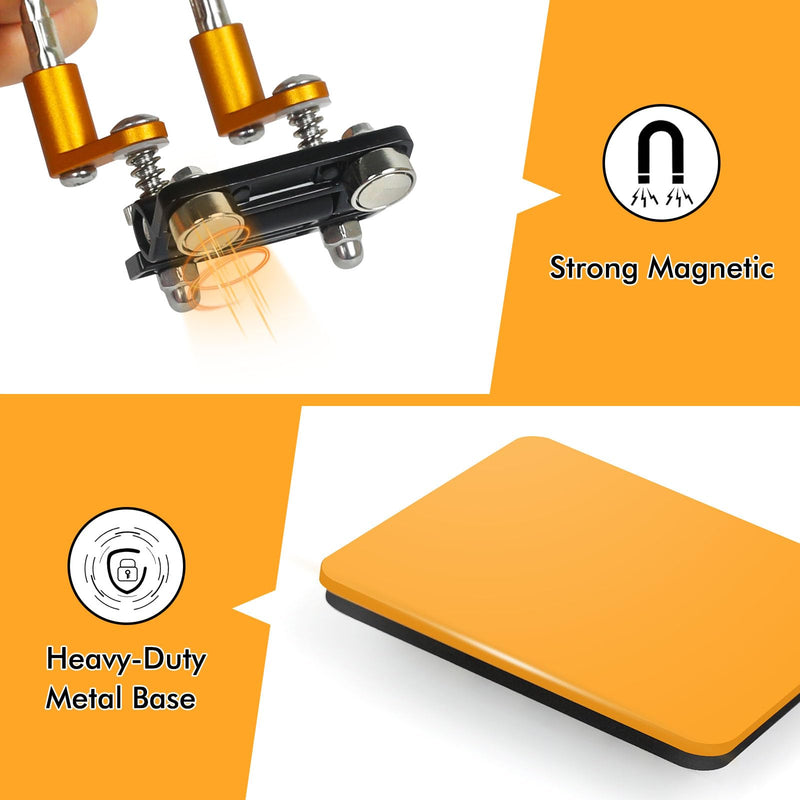 Magnetic Helping Hands Soldering Station with 10 x 10 cm Stable Base, 4 Flexible Arms Soldering Aid - 360° Rotating and Adjustable Multifunctional Tool Third Hand 10cm * 10cm
