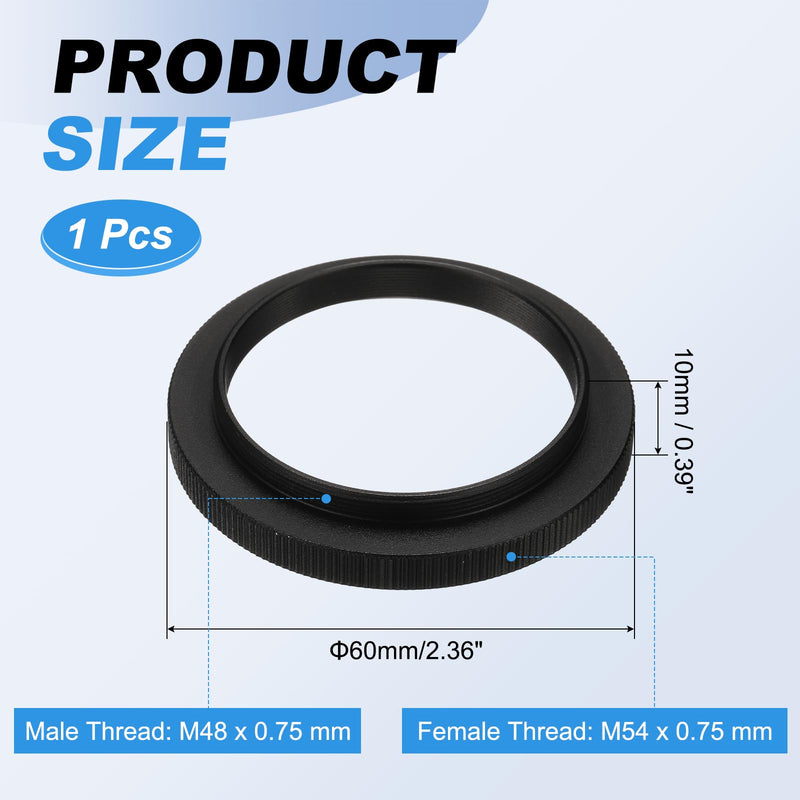 PATIKIL Telescope Adapter M54 x 0.75 mm Female to M48 x 0.75 mm Male Thread, Aluminum Alloy Lens Step Up Ring for Camera Telescope Binocular, Black 10mm