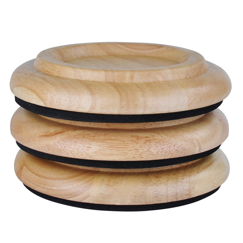 Solid Wood Grand Piano Caster Cups,Set of 3 Piano Casters Floor Protectors Piano Leg Coasters Furniture Leg Pads Protection w/EVA Anti-Slip & Anti-Noise Foam Mat, for Hardwood Floor Protectors Natural