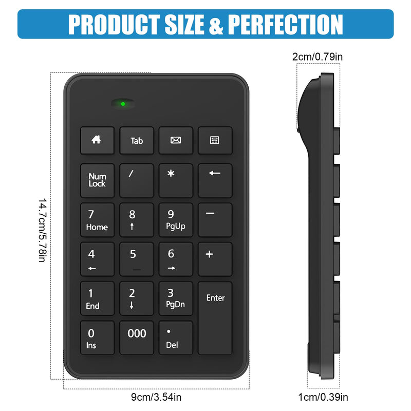 [AUSTRALIA] - Wired 10-Key USB Keypad Number Pad – Portable Numeric Keypad Keyboard for Laptop, PC and Desktop | Computer Accessories Numpad for ChromeBook Surface Notebook MateBook - Essential Office Data Entry 