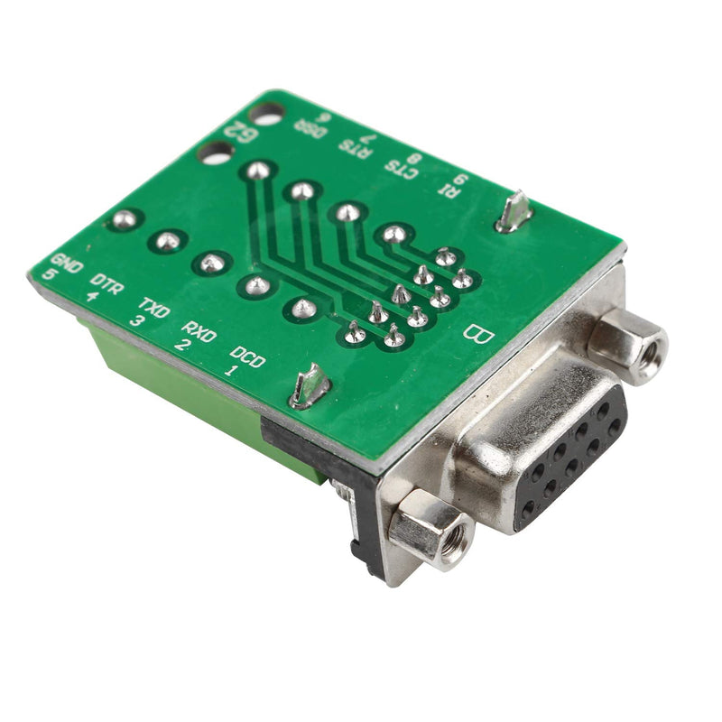 Futheda 2PCS D-SUB DB9 RS232 Interface Breakout Board Connector 9 Pin 2 Row Female RS-232 Serial Port Solderless Terminal Block Adapter with Positioning Nuts