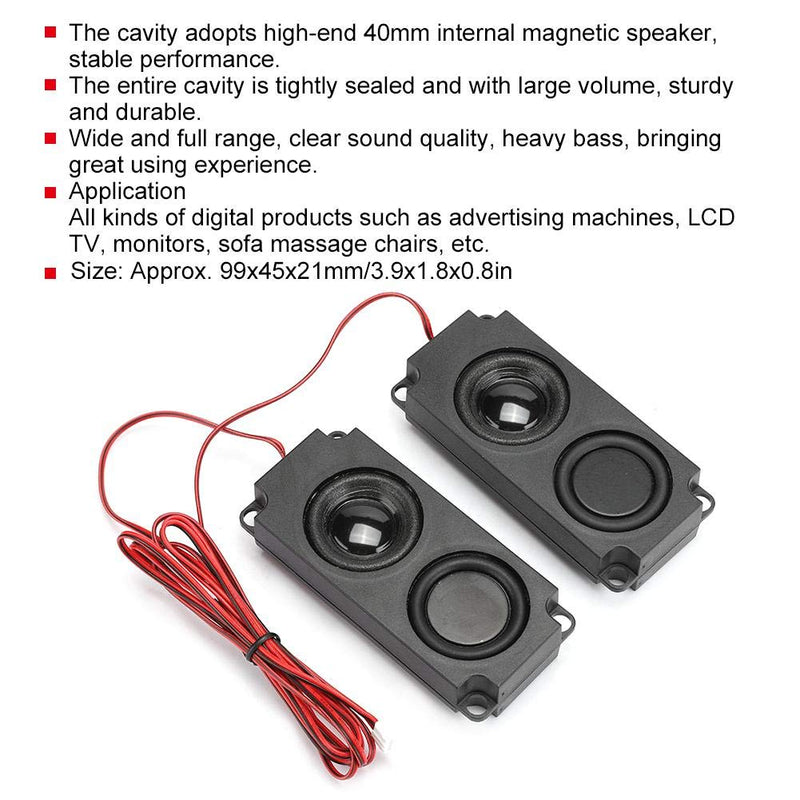 Loudspeaker,8Ω 5W Portable Heavy Bass Audio Cavity 40mm Magnetic Dual Speaker for TV Monitor,High Sensitivity,Great Performance