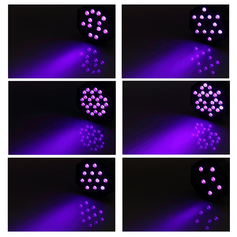 36LED Black Lights, U`King 72W UV Stage Lights Blacklight with Glow in The Dark Party Supplies by DMX Remote Control for Halloween Stage Lighting (1 Pack) 1 Pack