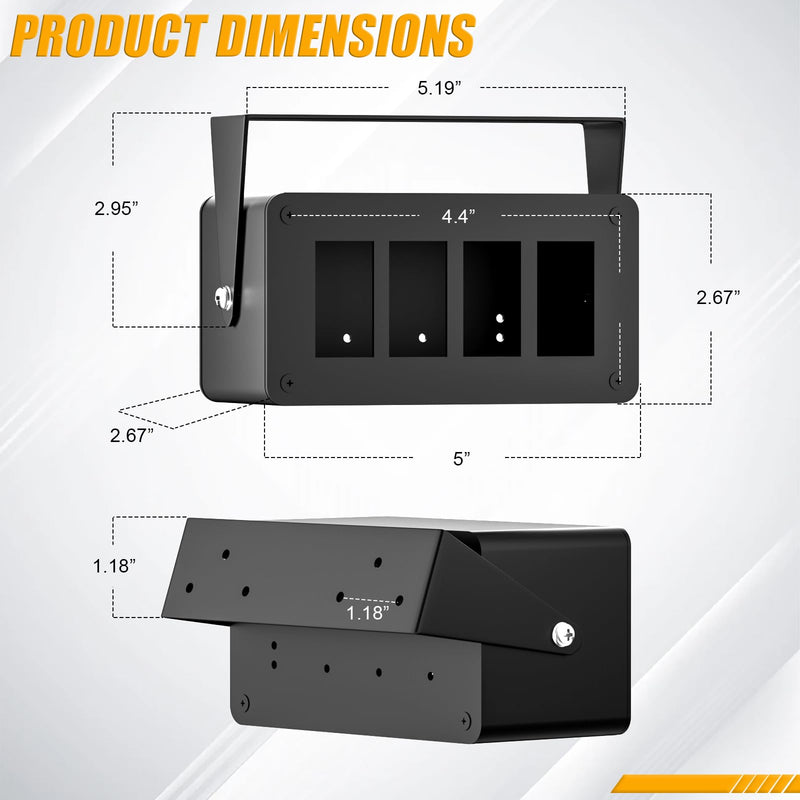 [AUSTRALIA] - Rocker/Toggle Switch Box - 4 Gang Switches Installation housing for Pickup Truck Car UTV Off Road Marine… (Medium-4 Gang) Medium-4 Gang 