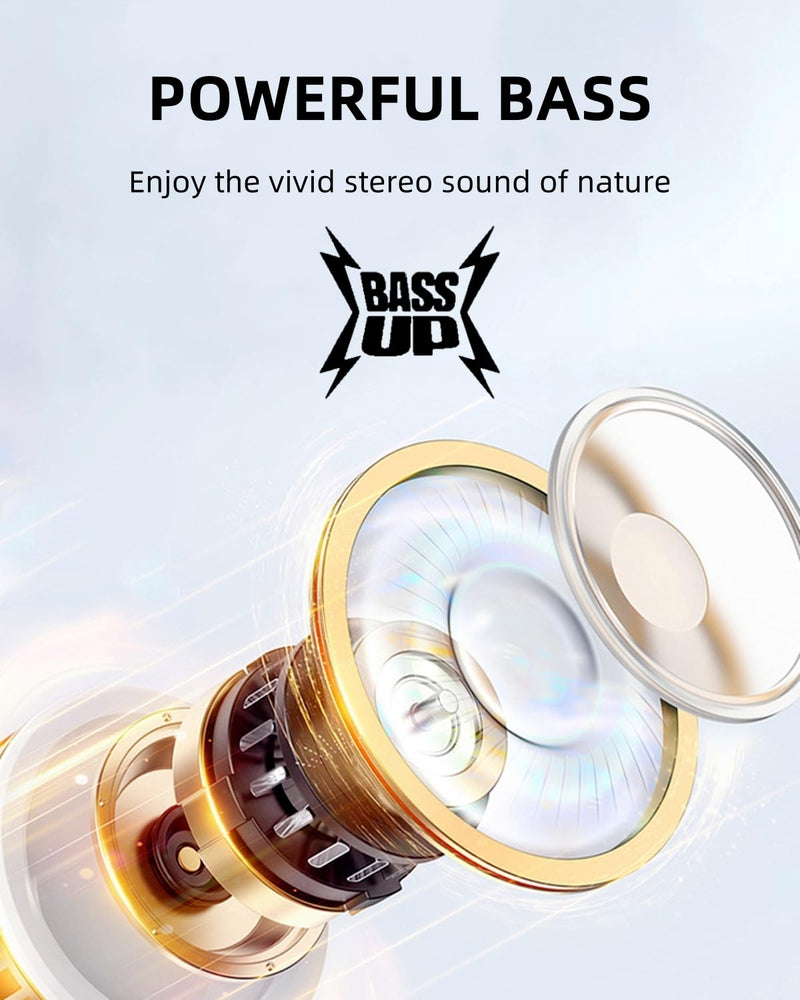 A8 PRO Wireless Earbuds with Deep Bass Clear Call, Bluetooth Ear Buds & in-Ear Headphones, IPX7 Waterproof Wireless Earphones, 36Hrs Playtime Compatible with Samsung TV Phone Android Inky