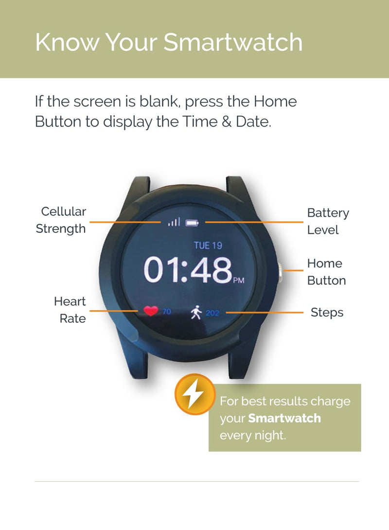Connected Caregiver Safety+ 4G Medical Alert System for Seniors: Smart Watch, Fall Detection, 24/7 Monitor, WiFi Locate, SOS Button, Small, Lightweight, (Call to Activate)