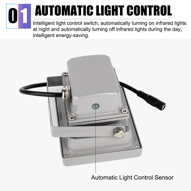 Night Vision IR Illuminators 940nm Invisible 6-LEDs Infrared Light IP65 Water-Resistant Outdoor Floodlight for Security Cameras (940nm IR, 90° Angle for 4mm Lens) 940nm IR, 90° Angle for 4mm Lens