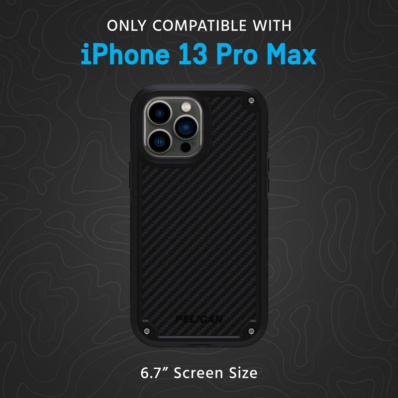 Pelican Shield Series - iPhone 13 Pro Max Case/iPhone 12 Pro Max Case [21ft Military Grade Drop Protection] [Wireless Charging Compatible] Protective Cover with Belt Clip Holster Kickstand - Black Shield Black