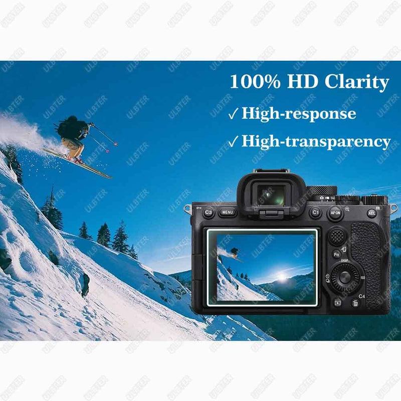 Screen Protector for Sony A7 IV Alpha 7 IV A7IV A7M4 A74 & Hot Shoe Cover [3+2 Pack] Tempered Glass Cover 0.3mm 9H Hardness Anti-Scrach Anti-Bubble