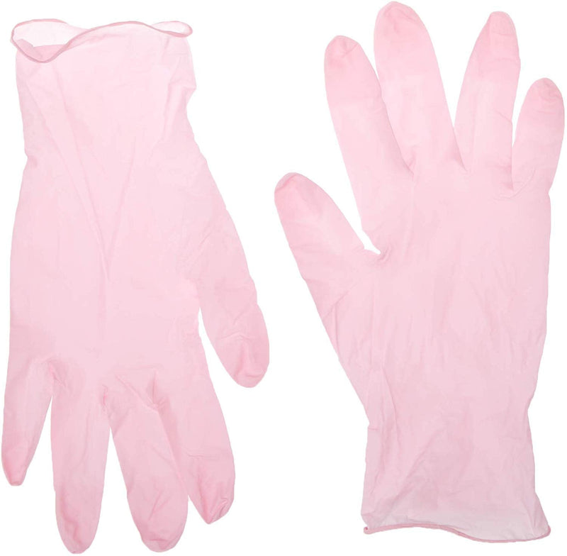 UNIGLOVES GP0051 Pink Pearl Powder Free Nitrile Gloves-Boxed x100, Extra Small Set of 100 XS