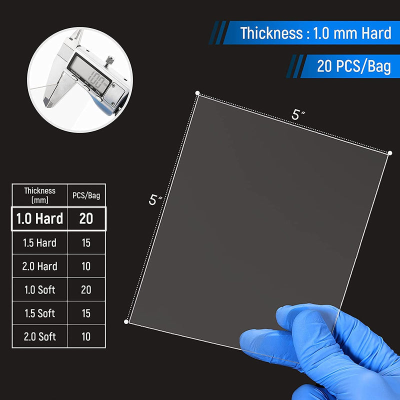 [AUSTRALIA] - Dental Lab Rail Thermoforming Material for Vacuum Forming Soft Hard 1/1.5/2mm (1.0mm, Soft) 