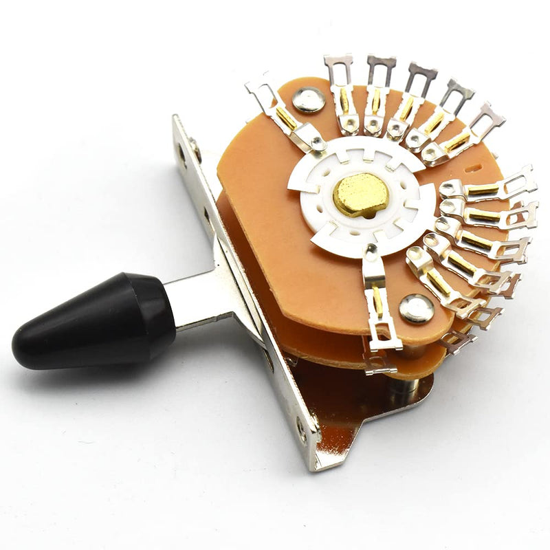 Guitar 5 Way 24 Keys Super Toggle Switch Pickup Selector Super 4-Pole Double Wafer for Strat/Tele Guitars with Black/Ivory/White Tip