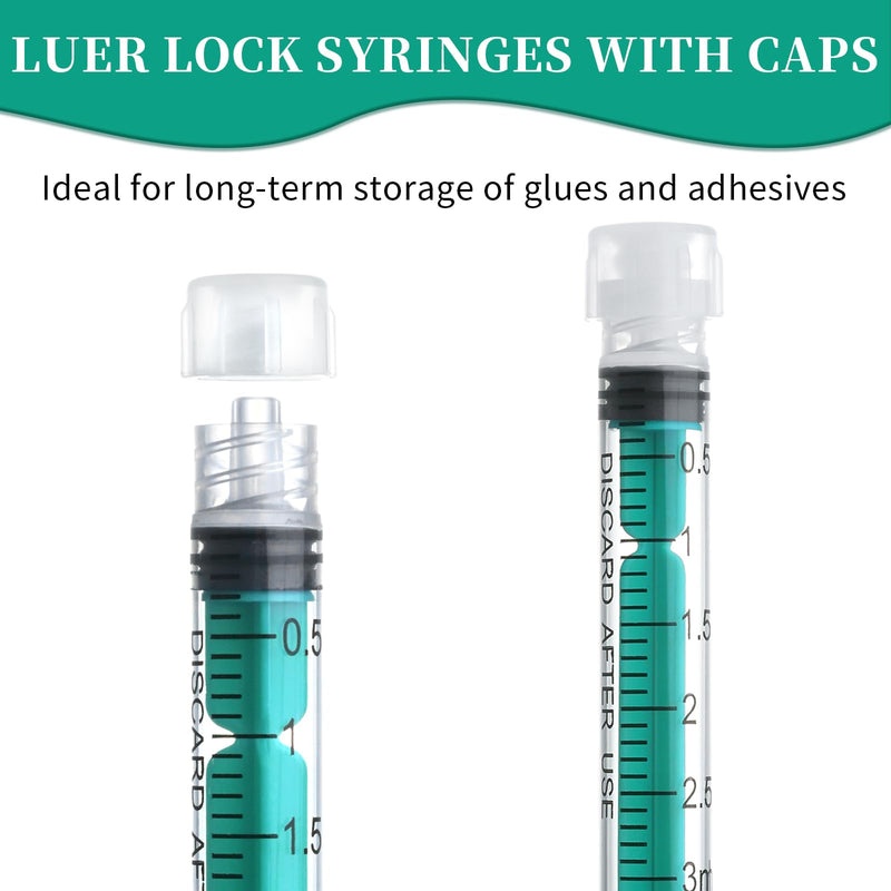 Pack of 20 Syringes 3 ml Colostrum Syringe with Caps, Disposable Syringe without Needle Plastic Syringe Luer-Lock Individually Packed Syrings, Dosing Syringe for Laboratories, Liquid Measurement 20 Stück 3ml