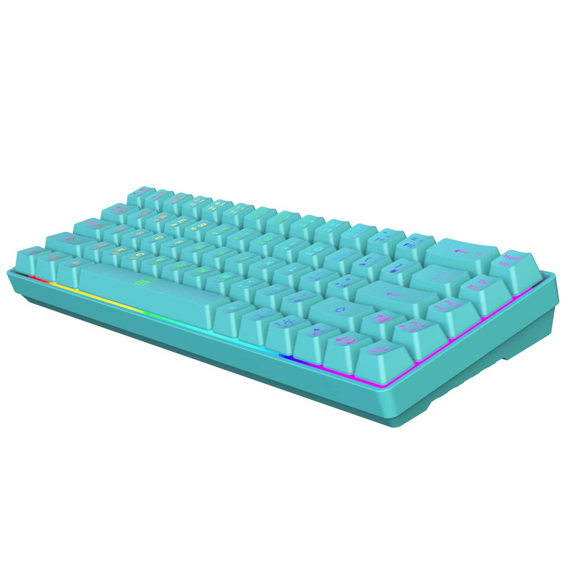 Snpurdiri 60% Membrane Gaming Keyboard,RGB Compact Wired Small Keyboard, Strong Mechanical Feel for PC/Mac Gamer, Typist, Travel, Easy to Carry on Business Trip(68 Keys,Blue) Blue