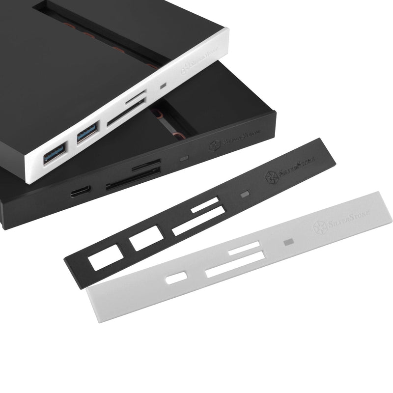 SilverStone Technology FPS01 12.7mm Slim ODD Device Bay to M.2 SATA SSD with Dual USB 3.0 Type-A and SD/Micro-SD Reader