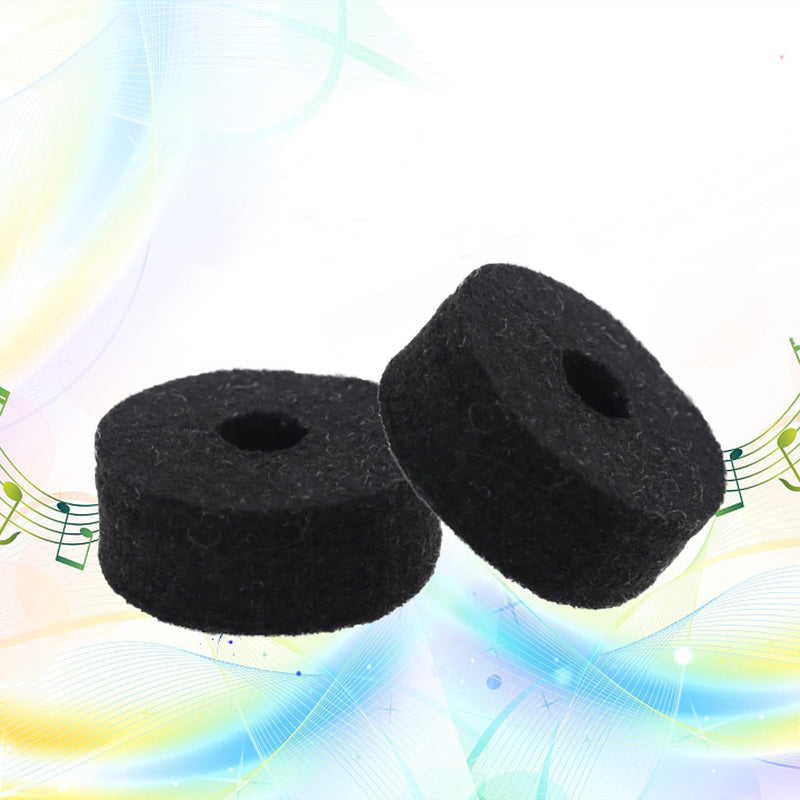 Pack of 10 Round Soft Black Cymbal Stand Felt Washer, Drum Felts Replacement, Enhance Your Drum Kit Sound and Protect Your Cymbals