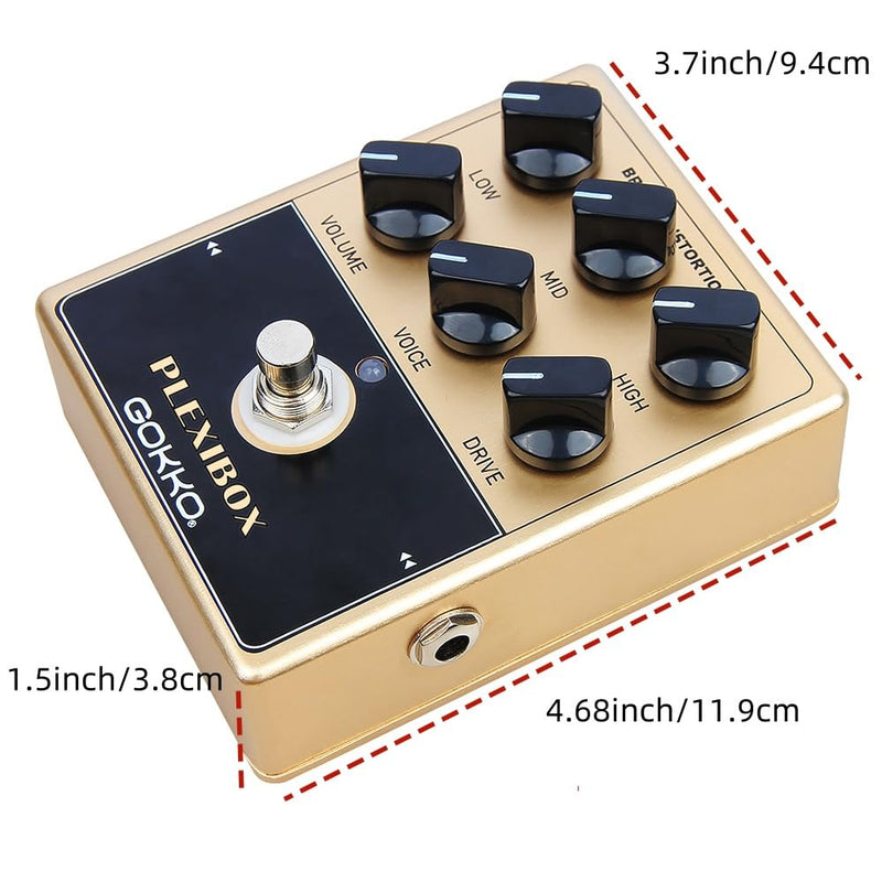 [AUSTRALIA] - AMPLI PEDAL PLEXIBOX GK-36 - All - Analog British Sound Guitar Effects Pedal - Emulates Marshall Amps with 6 - Control Tone Shaping 