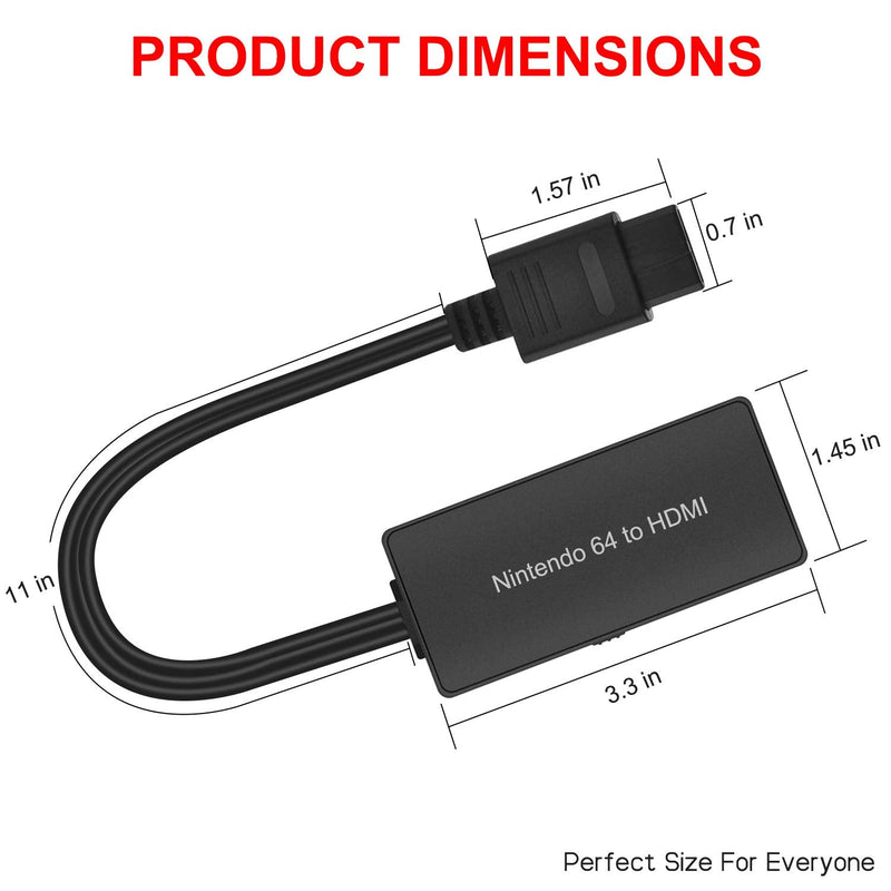 N64 to HDMI Converter Converts N64 Game Console Video Signal to HDMI Signal Easily Connect The Game Console to HDTV Adapter/Converter（Support N64，SNES，SFC，NGC）