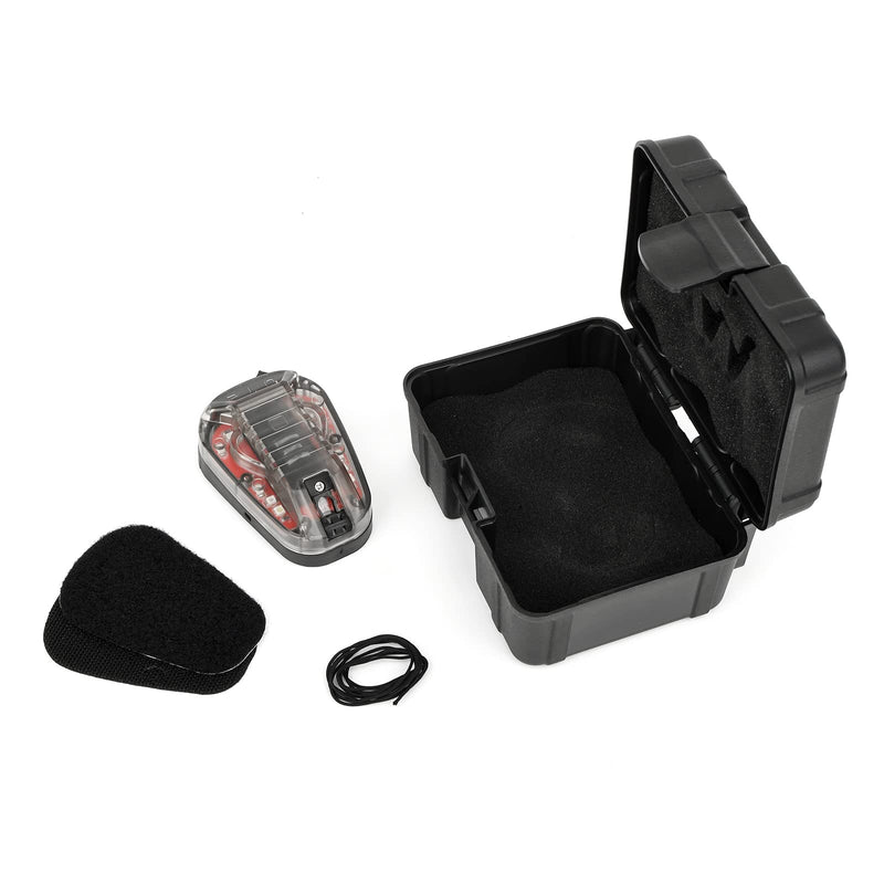 [AUSTRALIA] - NOBUHIRO Tactical Helmet Signal Light Optional 4 Modes with Visible LED + IR Constant-on/Strobe, Waterproof Ladybird Survival Identification Lamp for Outdoor Sports BK-RED 
