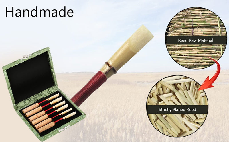 Oboe Reed Case,Protect Against Moisture Wooden + Silk Cloth Cover Reed Case Holder Storage Box for 6pcs Oboe Reeds Maple Wooden (Green) Green