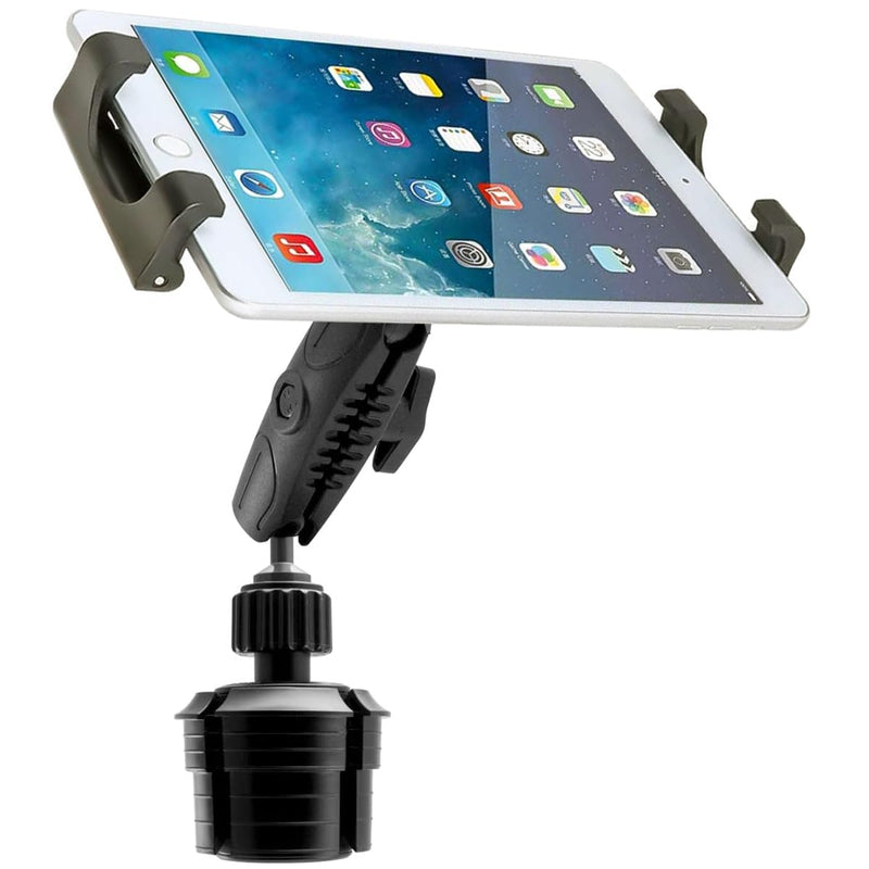 LongNeck Drinks Car Semi Truck Cup Holder Mount for Tablets & Phones - iPad Pro 12.9 10.5 9.7 Air Mini, Galaxy Tab, iPhone 14 15 16 17 Air Pro MAX Galaxy S25 S24 Fold Oneplus Pixel