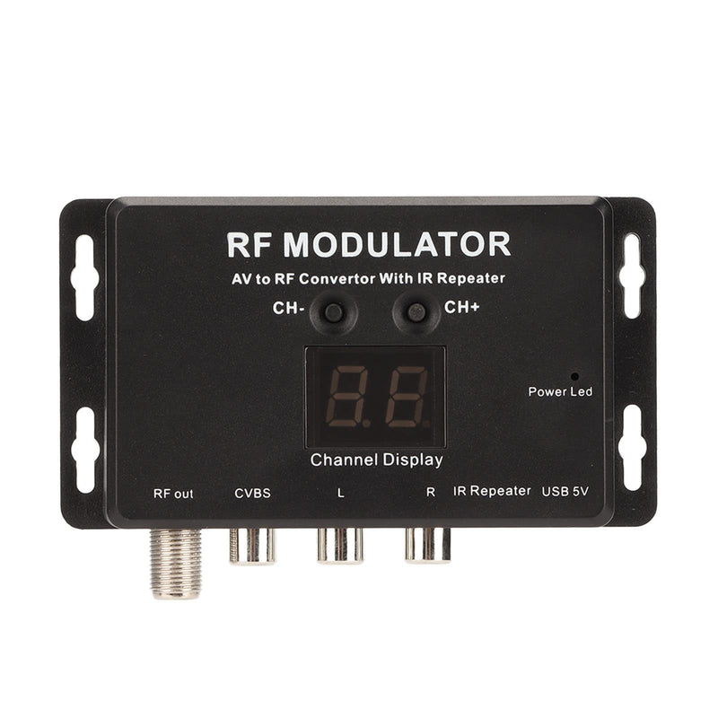 UHF Modulator, Mini AV to RF Modulator, UHF TV Link Modulator AV to RF Converter, AV to RF TV Modulator with Channel Display, Support PAL NTSC, for Set Top Box, DVDs
