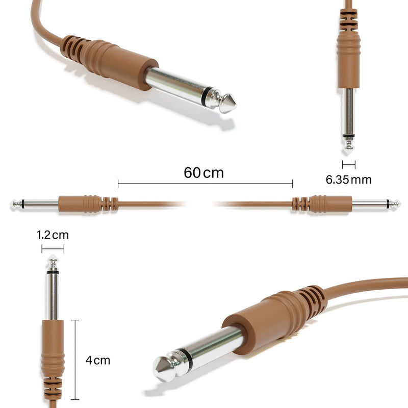 Mono Instrument Guitar Cable - Patch Lead TS 6.35mm 1/4" - Eurorack Synth Synthesizer [12-Pack | 150 cm - 59.06"] 150 cm - 59.06" 12-Pack