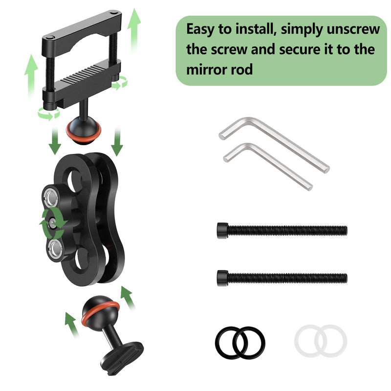 [AUSTRALIA] - Dash Cam Mount, Aluminum Rearview Mirror Bracket Installation Kit, for Rove R2-4K, R2-4K PRO and R2-4K Dual Car Dash Cams 