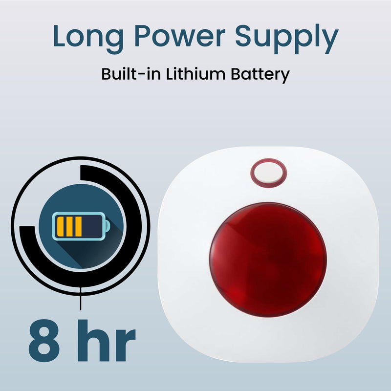 [AUSTRALIA] - OSI Wireless Alarm Strobe Siren (Gen 2) - Accessory for OSI Smart Alarm System (Gen 2) ,Wi-Fi Wireless Strobe Siren, Plugs into Electrical Outlet, 8 Hour Back-up Lithium Battery 