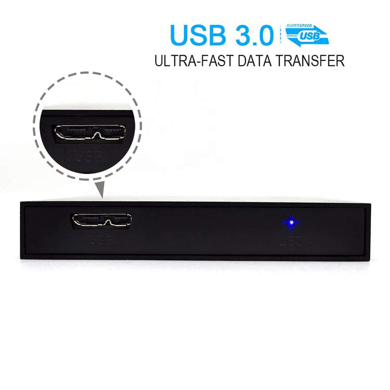 HWAYO 2.5'' HDD 1TB Ultra Slim Portable External Hard Drive USB3.0 Storage for Xbox One Console, PC, Laptop, MacBook (Silver) Silver