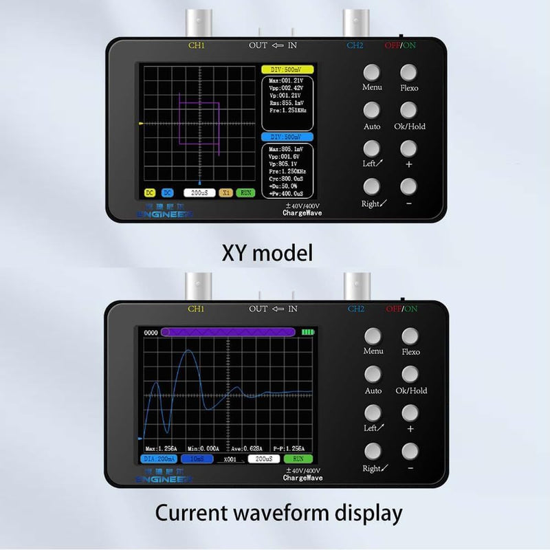 Digital Oscilloscope, 2-in-1 Oscilloscope and Signal Generator, 50 Ms/s Professional Handheld Oscilloscope, 2 Channel Digital Oscilloscope, with 3.2 Inch LCD Display for Repair of Electronics