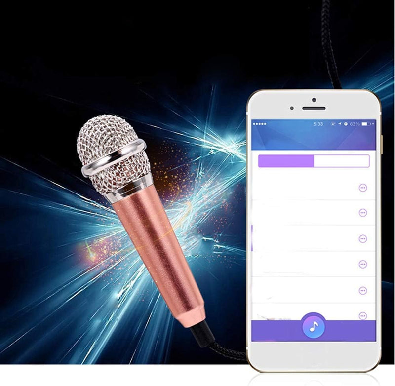 1Pc Silver Mini Singing Mic Equipment 3.5mm Condenser Microphone Phone Karaoke Mic with Stand Singing Mic Equipment Mini Handheld Microphone for Mobile Phone Laptop,Wireless Microphones and Systems