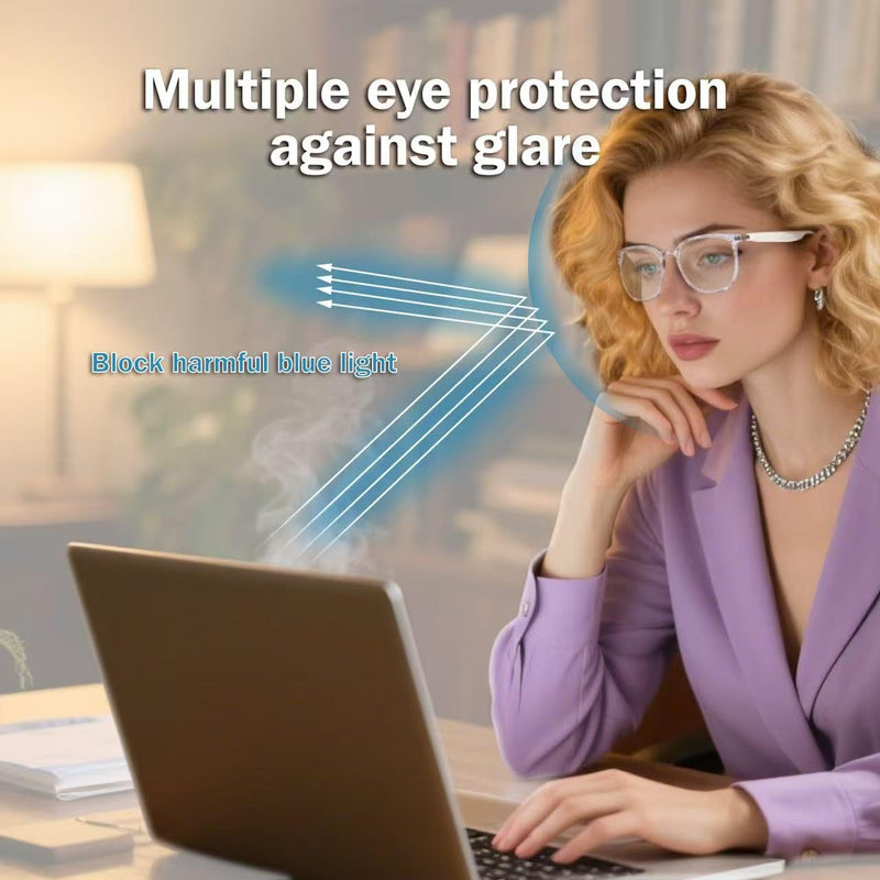 DUCO Bluetooth Blue Light Glasses for Women Men Smart Glasses with Open Ear Audio UV400 Protection