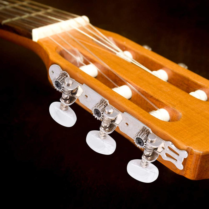 Classical Guitar Machine Heads,3+3 Acrylic Guitar String Tuning Peg Tuners Machine Heads Set Classical Guitar Replacement Accessories Wooden guitar accessories