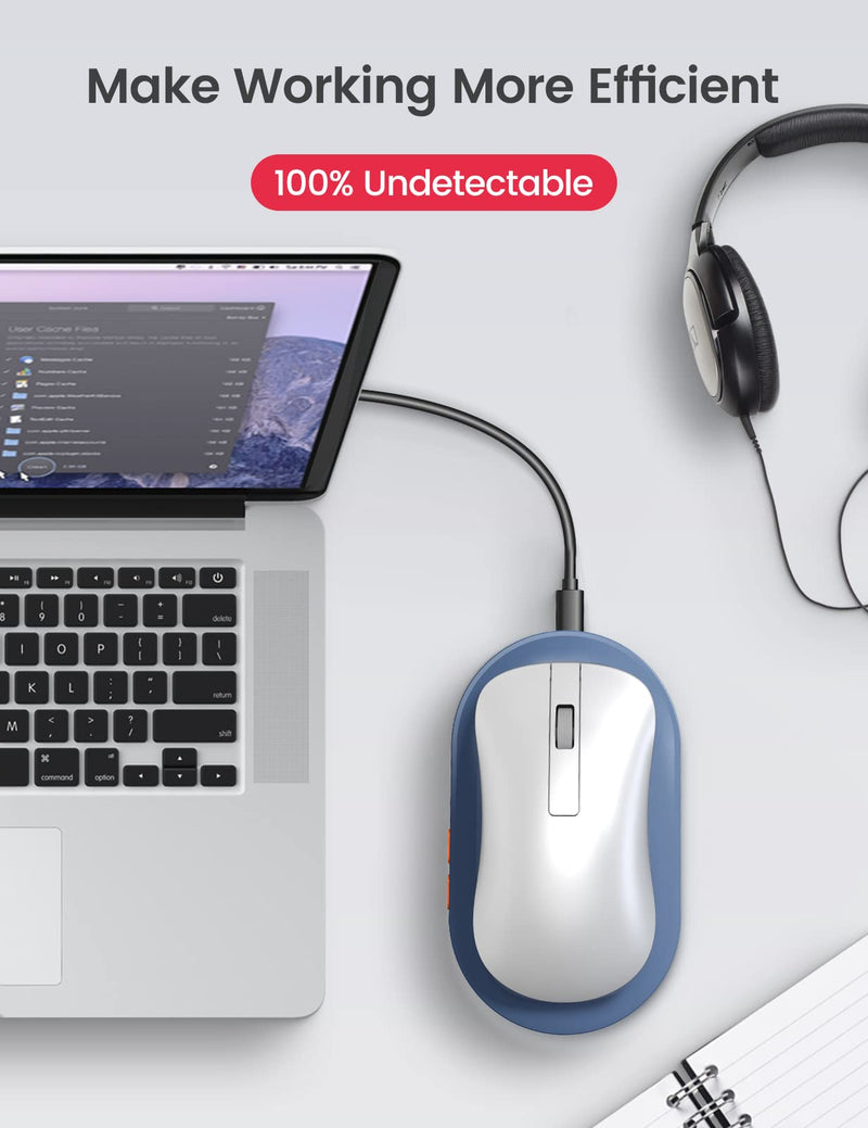 Vaydeer Ultra Slim Mouse Mover with Adjustable Interval Timer, Undetectable & Noiseless Jiggler Simulates Realistic Movement, Driver-Free Shaker for Keeping the PC Active and Secure. Ultra-Slim Version
