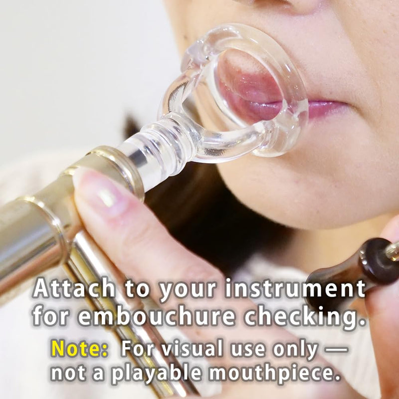 Trombone Embouchure Visualizer (Clear Design) – Mouthpiece Practice Tool – BRASS DESIGN [Rim Diameter: 1.14" / 29.0mm] 1.14" (29.0mm)